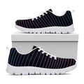 Blue And Purple EDM Wave Print White Running Shoes