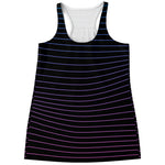 Blue And Purple EDM Wave Print Women's Racerback Tank Top