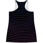 Blue And Purple EDM Wave Print Women's Racerback Tank Top