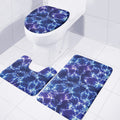 Blue And Purple Lightning Print 3 Piece Bath Mat Set