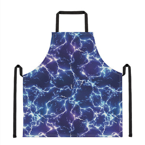 Blue And Purple Lightning Print Apron