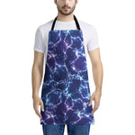 Blue And Purple Lightning Print Apron