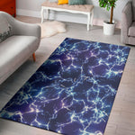 Blue And Purple Lightning Print Area Rug