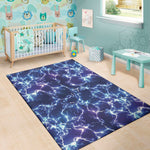 Blue And Purple Lightning Print Area Rug
