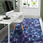 Blue And Purple Lightning Print Area Rug
