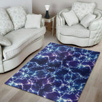 Blue And Purple Lightning Print Area Rug