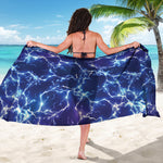 Blue And Purple Lightning Print Beach Sarong Wrap
