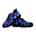 Blue And Purple Lightning Print Black Sneakers