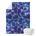 Blue And Purple Lightning Print Blanket