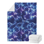 Blue And Purple Lightning Print Blanket
