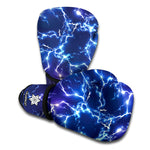 Blue And Purple Lightning Print Boxing Gloves