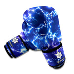 Blue And Purple Lightning Print Boxing Gloves