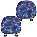 Blue And Purple Lightning Print Car Headrest Covers