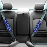 Blue And Purple Lightning Print Car Seat Belt Covers
