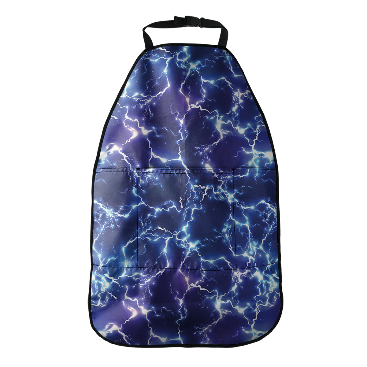 Blue And Purple Lightning Print Car Seat Organizers