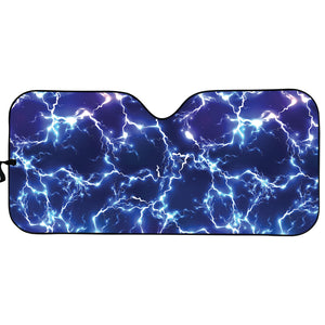 Blue And Purple Lightning Print Car Sun Shade