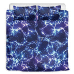 Blue And Purple Lightning Print Duvet Cover Bedding Set
