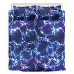Blue And Purple Lightning Print Duvet Cover Bedding Set