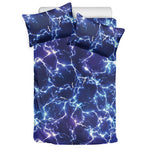 Blue And Purple Lightning Print Duvet Cover Bedding Set