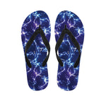 Blue And Purple Lightning Print Flip Flops