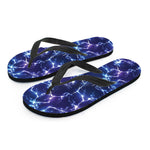 Blue And Purple Lightning Print Flip Flops