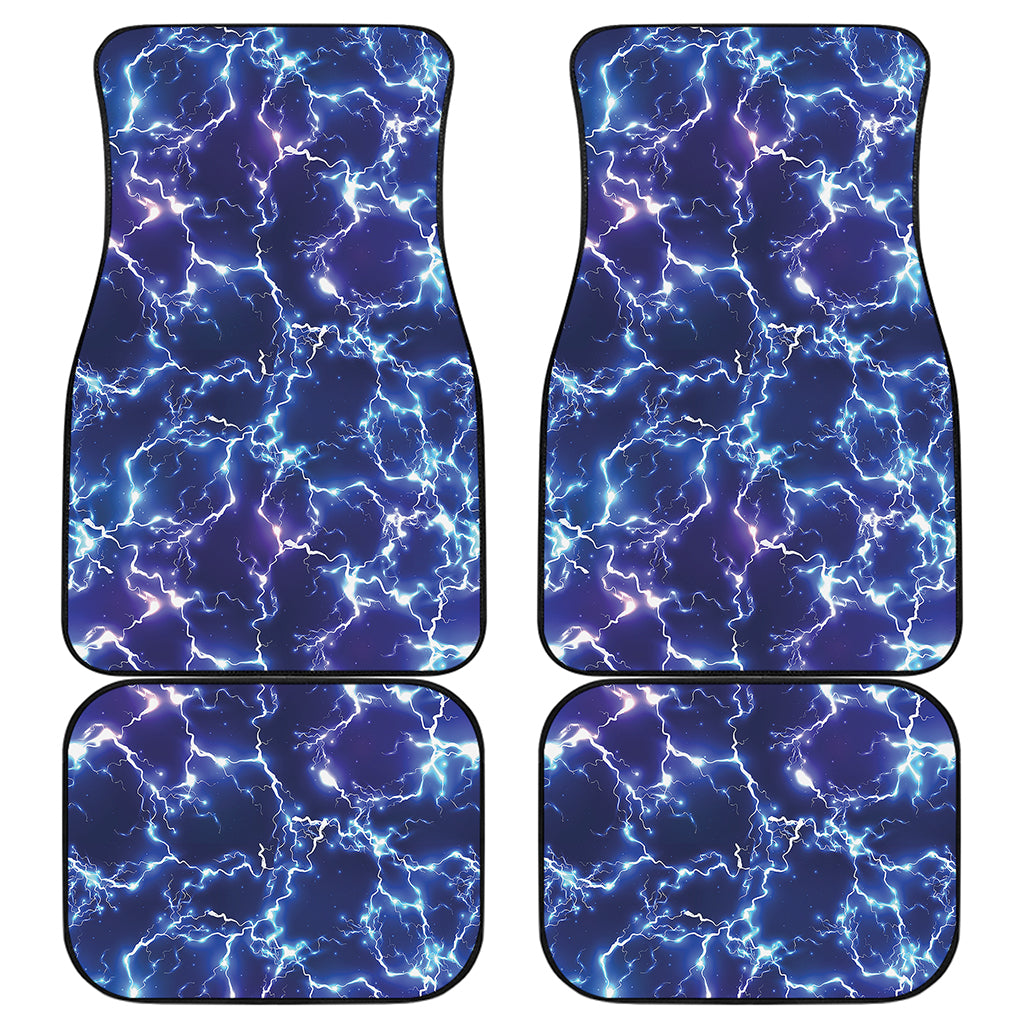 Blue And Purple Lightning Print Front and Back Car Floor Mats