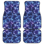 Blue And Purple Lightning Print Front and Back Car Floor Mats