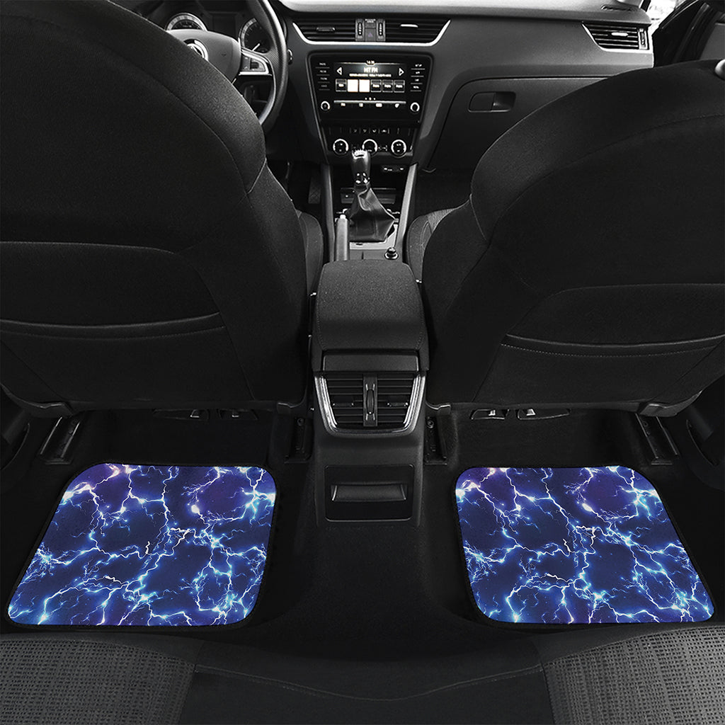 Blue And Purple Lightning Print Front and Back Car Floor Mats