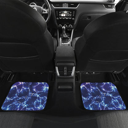 Blue And Purple Lightning Print Front and Back Car Floor Mats