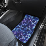 Blue And Purple Lightning Print Front and Back Car Floor Mats