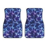 Blue And Purple Lightning Print Front Car Floor Mats