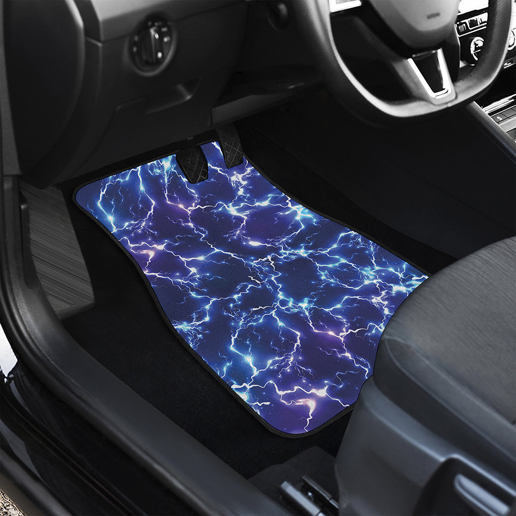 Blue And Purple Lightning Print Front Car Floor Mats