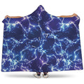 Blue And Purple Lightning Print Hooded Blanket