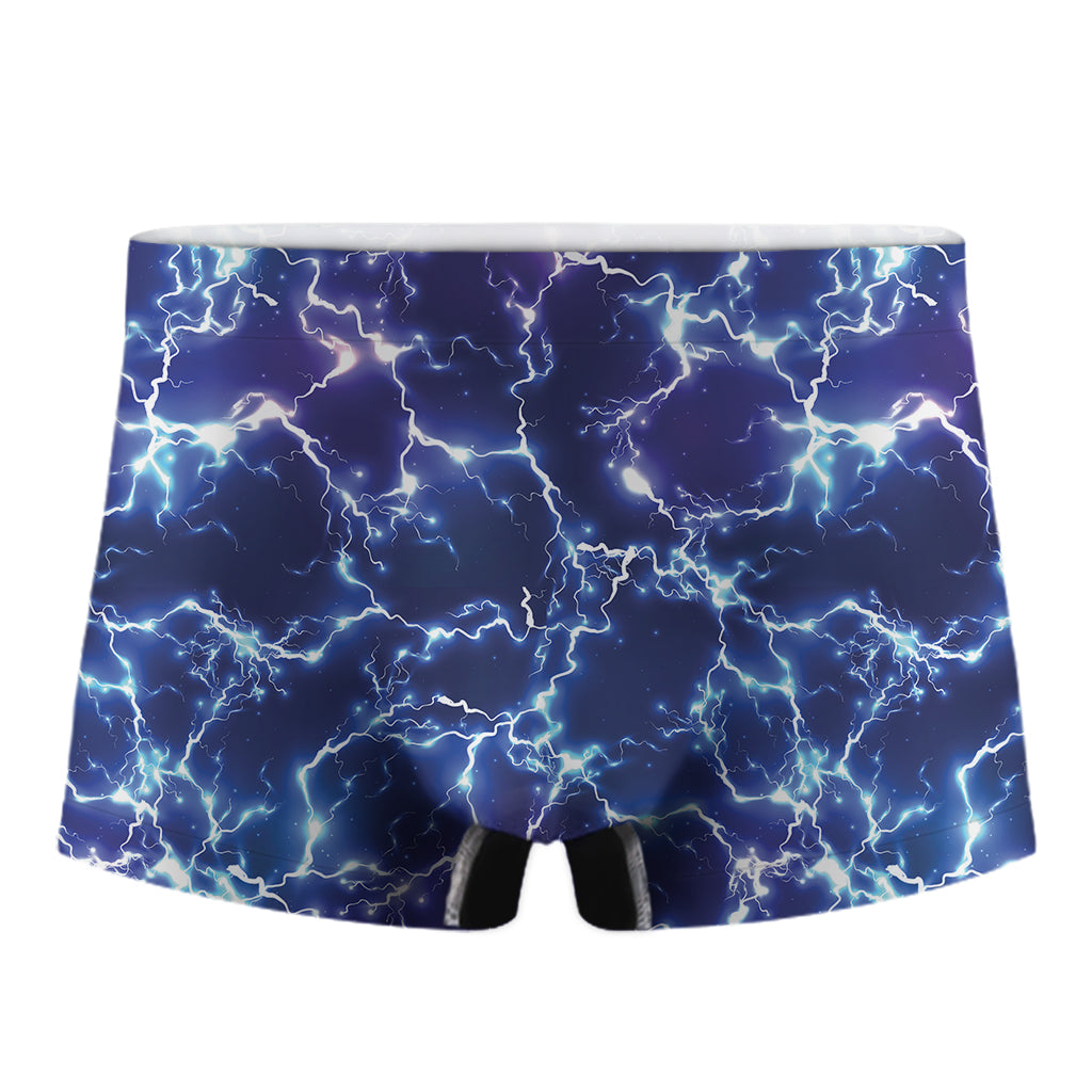 Blue And Purple Lightning Print Men's Boxer Briefs