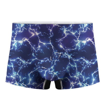 Blue And Purple Lightning Print Men's Boxer Briefs