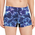 Blue And Purple Lightning Print Men's Boxer Briefs