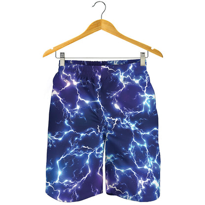 Blue And Purple Lightning Print Men's Shorts