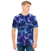 Blue And Purple Lightning Print Men's T-Shirt