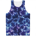 Blue And Purple Lightning Print Men's Tank Top