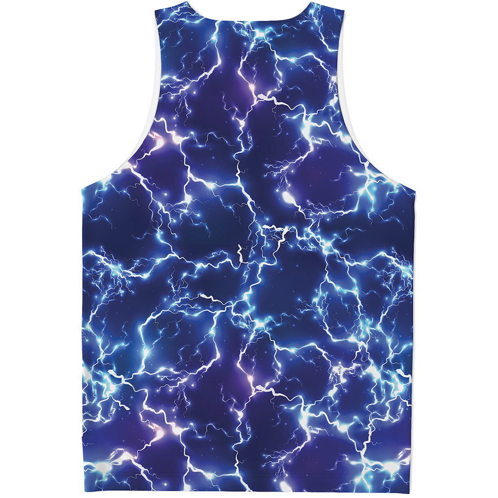 Blue And Purple Lightning Print Men's Tank Top