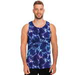 Blue And Purple Lightning Print Men's Tank Top