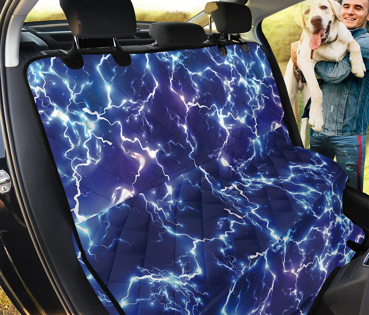 Blue And Purple Lightning Print Pet Car Back Seat Cover
