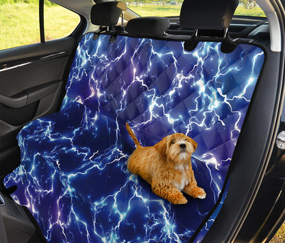 Blue And Purple Lightning Print Pet Car Back Seat Cover