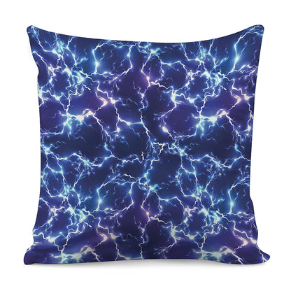 Blue And Purple Lightning Print Pillow Cover