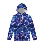 Blue And Purple Lightning Print Pullover Hoodie