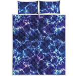 Blue And Purple Lightning Print Quilt Bed Set