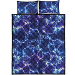 Blue And Purple Lightning Print Quilt Bed Set