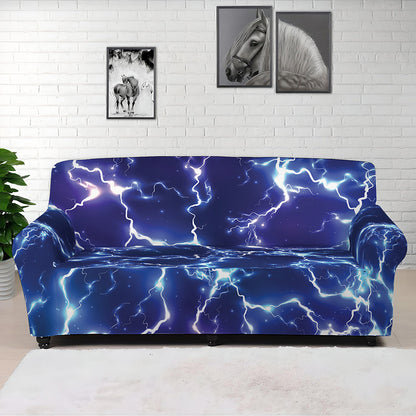 Blue And Purple Lightning Print Sofa Cover