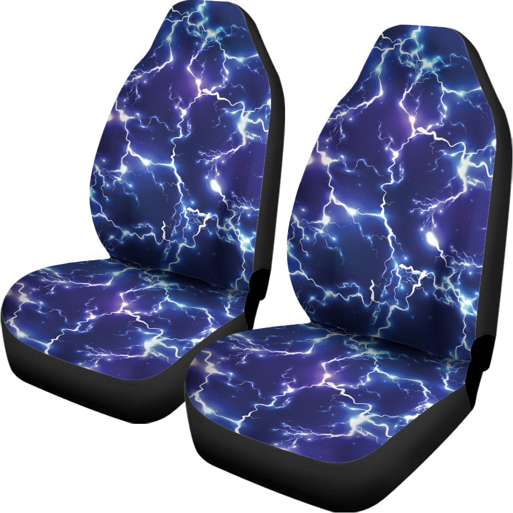 Blue And Purple Lightning Print Universal Fit Car Seat Covers