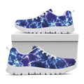 Blue And Purple Lightning Print White Running Shoes